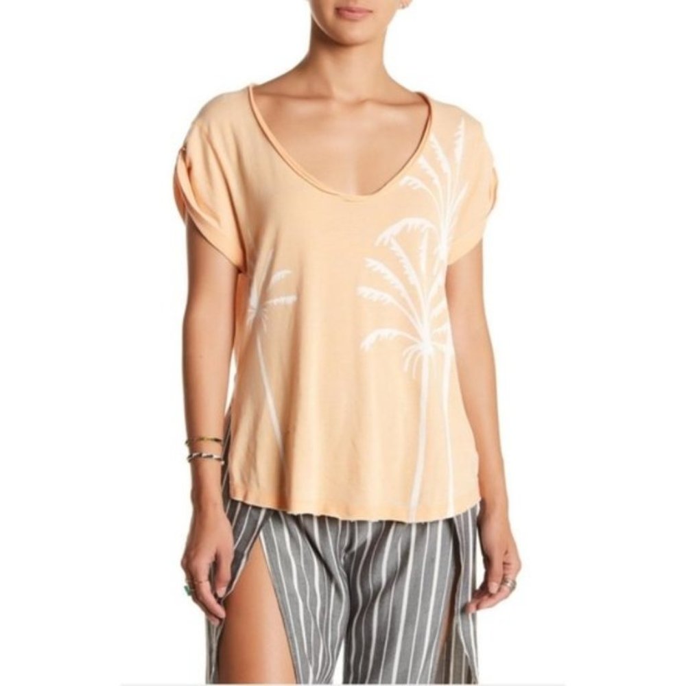 NWOT We the Free People Distressed Palm Tree Tee